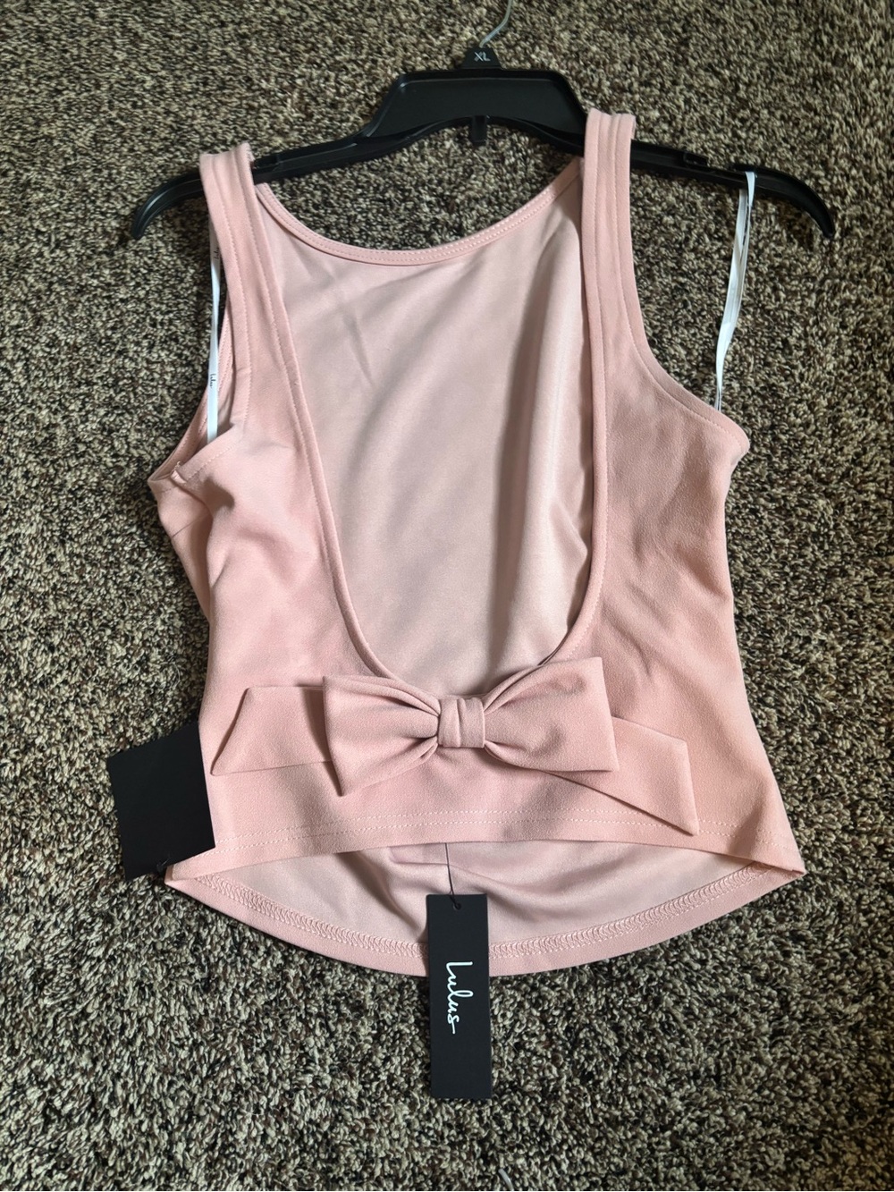 LULUS Dusty Pink Low Back BOW Tank - Picture 2 of 4